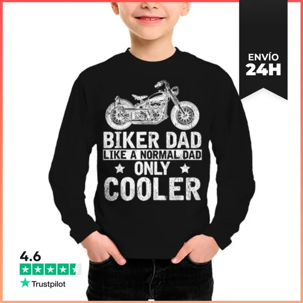 Camiseta Manga Larga Para Niños Día Del Padre Papá Montando En