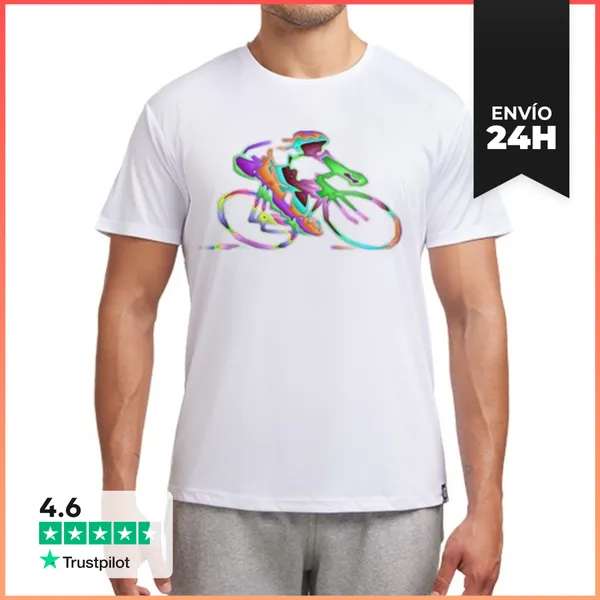 Camiseta Deportiva Hombre Ciclismo Difuminado Colors LaTostadora