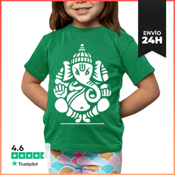 Camiseta Clásica Para Niños Ganesh Ganesha Elefante No.4 (blanco)