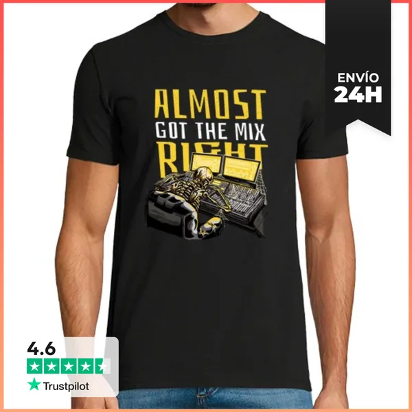 Camiseta Hombre Clásica Ingeniero De Sonido Esqueleto LaTostadora