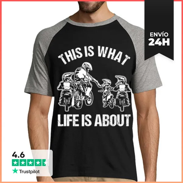Camiseta Hombre, Estilo Béisbol Papá De Motocross De Moto De