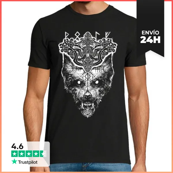 Camiseta Hombre Clásica Wolf White LaTostadora