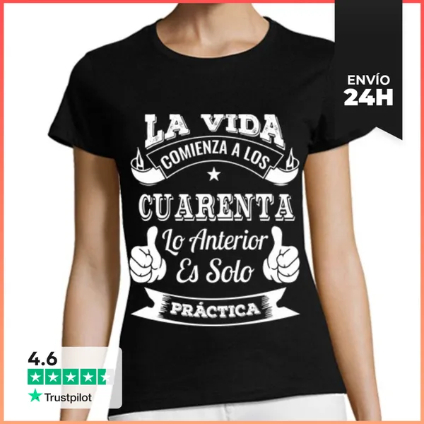 Camiseta Mujer Clásica 40 AÑOS DE PRÁCTICA LaTostadora