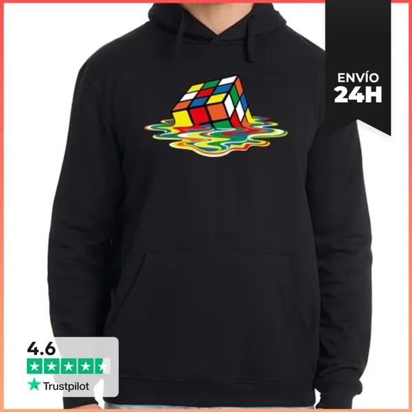 Sudadera Unisex Con Capucha Cubo De Rubik Derretido LaTostadora