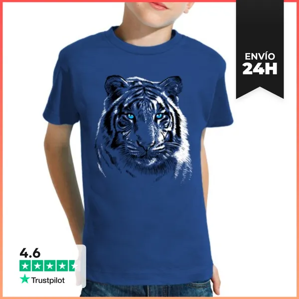 Camiseta Clásica Para Niños Niño, Manga Corta, Azul Royal