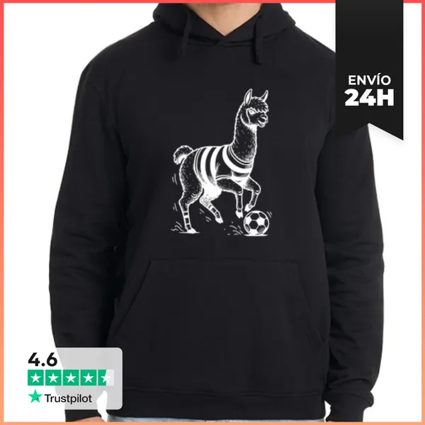 Sudadera Unisex Con Capucha Alpaca Deporte Fútbol Animal