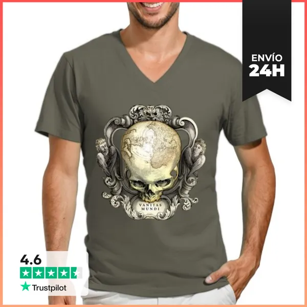 Camiseta Hombre, Cuello Pico Vanitas Mundi LaTostadora