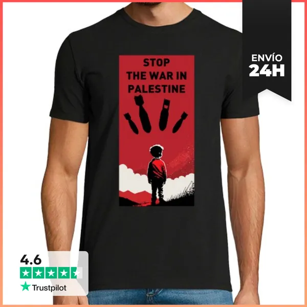 Camiseta Hombre Clásica Stop Palestine War LaTostadora