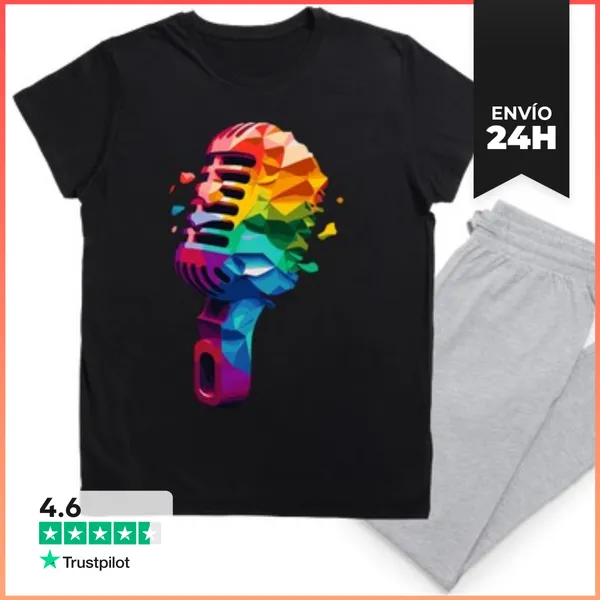 Pijama Micrófono Hipster De Color LaTostadora