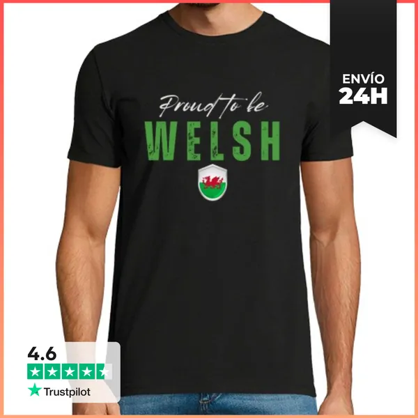 Camiseta Hombre Clásica Galés Orgulloso, Amo Gales LaTostadora
