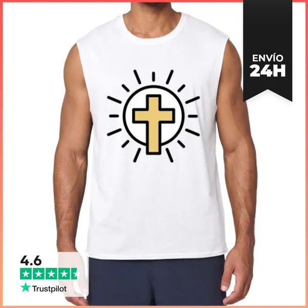 Camiseta Sin Mangas Cruz Cristiana Simple LaTostadora