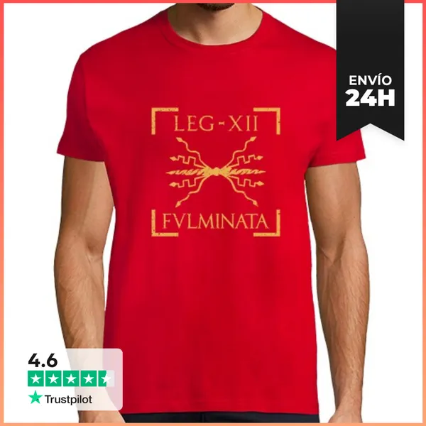 Camiseta Hombre Clásica Legio Xii Fulminata Rayo Emblema Legión