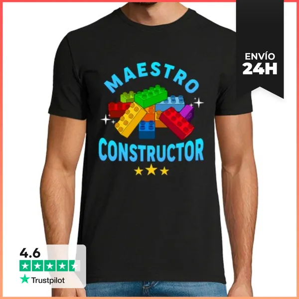 Camiseta Hombre Clásica Maestro Constructor Creativo Juguetes