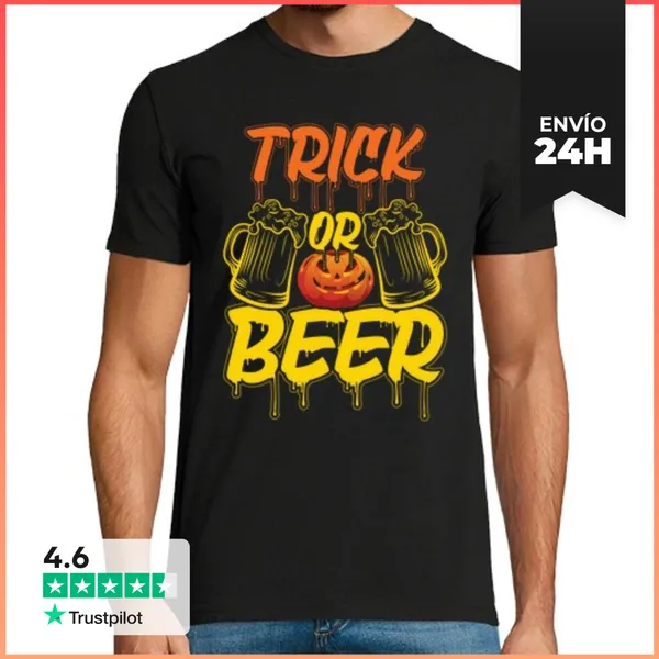 Camiseta Hombre Clásica Truco O Birra LaTostadora
