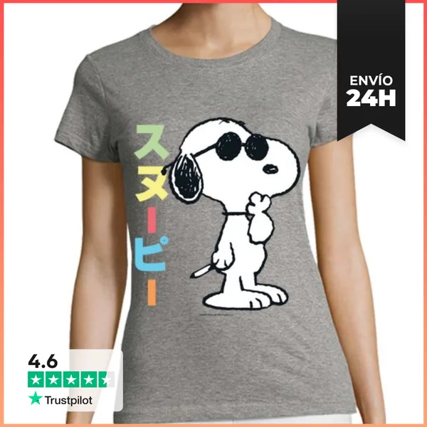 Camiseta Mujer Clásica Snoopy En Japón LaTostadora
