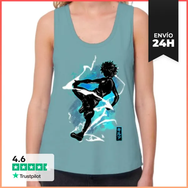 Camiseta Mujer Sin Mangas, Loose Fit Killua Cósmico LaTostadora