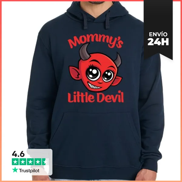 Sudadera Unisex Con Capucha Lindo Diablillo De Mamá Caricatura