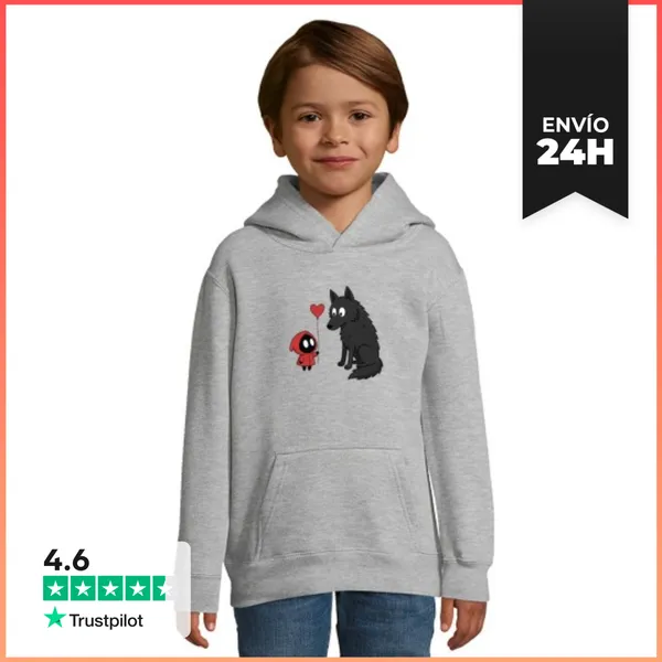 Sudadera Para Niños Con Capucha Amor Lobo LaTostadora
