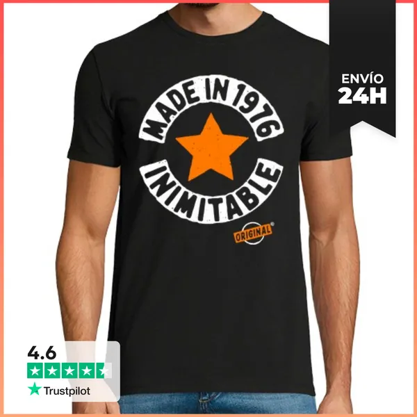 Camiseta Hombre Clásica Made In 1976 Inimitable LaTostadora
