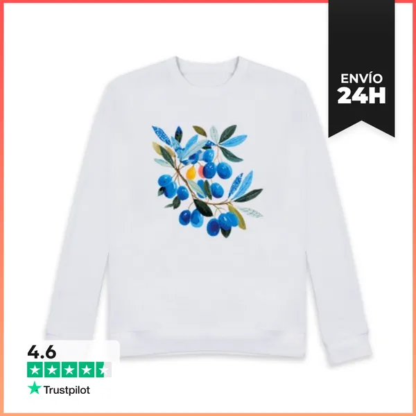 Sudadera Unisex Rama De Aceitunas Azules LaTostadora