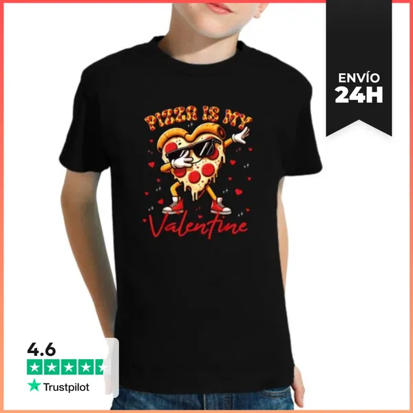Camiseta Clásica Para Niños La Pizza Es Mi San Valentín Pizza Con