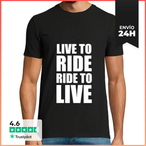 Camiseta Hombre Clásica Viva Para Montar / Paseo Para Vivir / M
