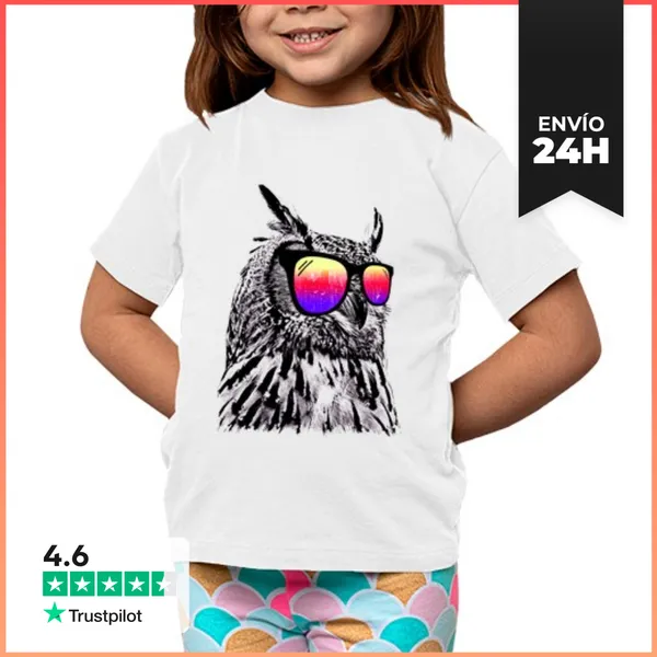 Camiseta Clásica Para Niños Búho Fresco LaTostadora