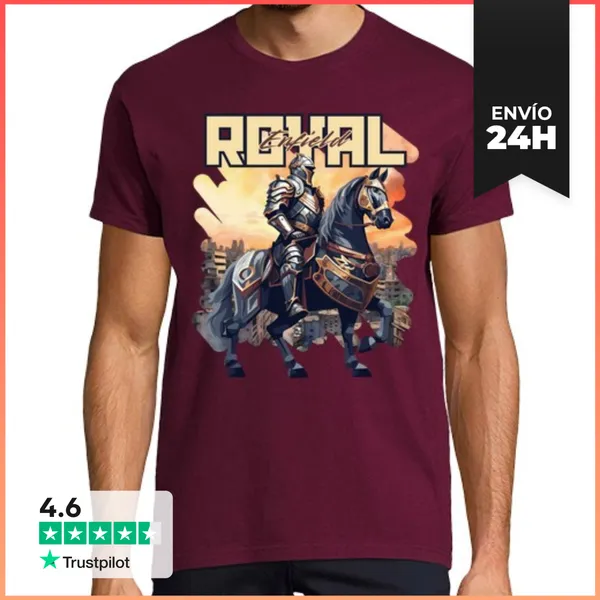 Camiseta Hombre Clásica Royal Enfield Caballero Medieval - Ropa
