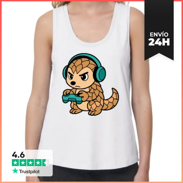 Camiseta Mujer Sin Mangas, Loose Fit Armadillo Gaming LaTostadora