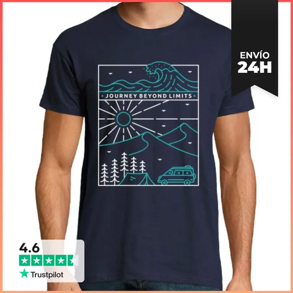 Camiseta Hombre Clásica Viaje Más Allá De Los Límites 1