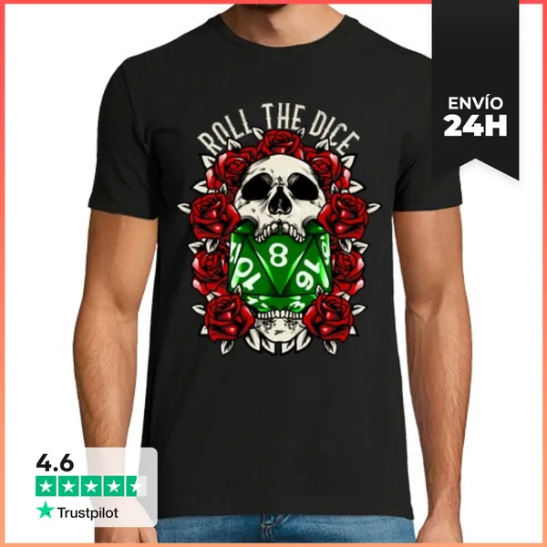 Camiseta Hombre Clásica Juegos De Rol Frikis Roll The Dice Rpg
