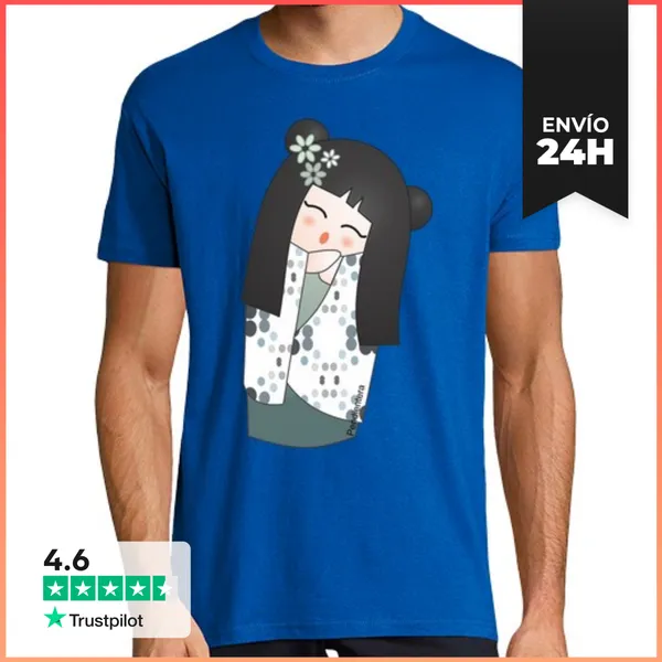 Camiseta Hombre Clásica Kokeshi Mimos LaTostadora