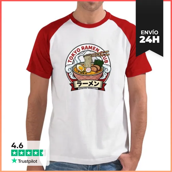 Camiseta Hombre, Estilo Béisbol Club De Ramen De Tokio Bar De