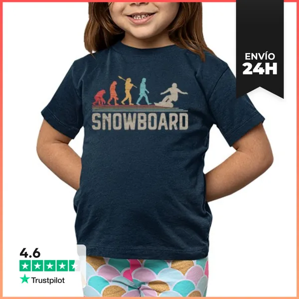 Camiseta Clásica Para Niños Evolución De La Tabla De Snowboard