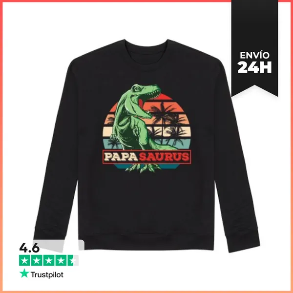 Sudadera Unisex PAPASAURUS REX PALMERAS RETRO LaTostadora