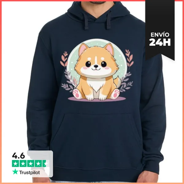 Sudadera Unisex Con Capucha Perro Kawaii LaTostadora