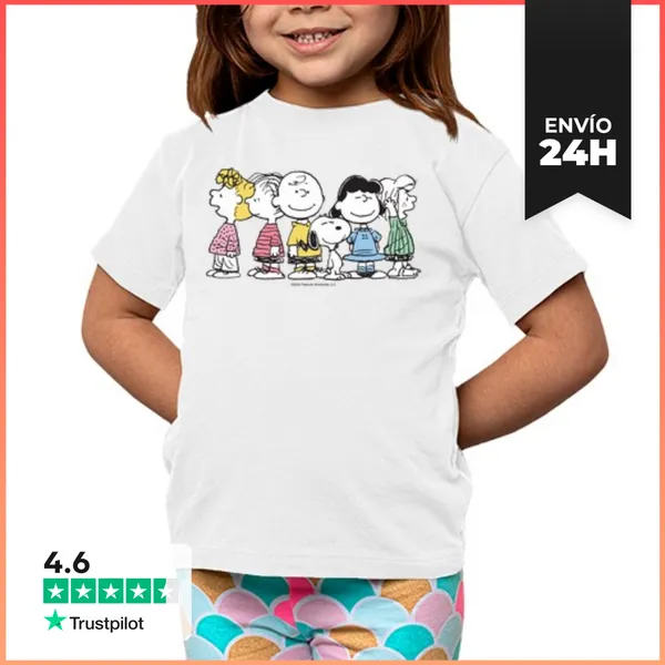 Camiseta Clásica Para Niños Lucy Linus Charlie Snoopy Sally