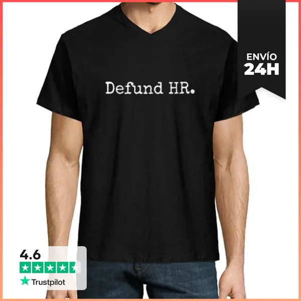 Camiseta Hombre, Cuello Pico Desfinanciar Recursos Humanos