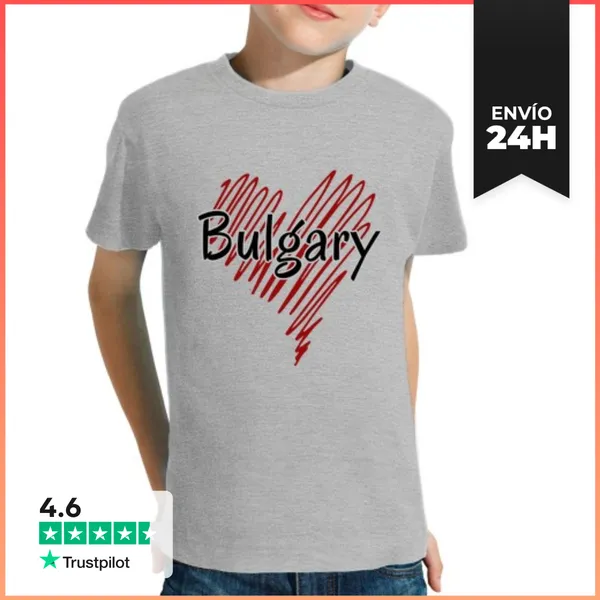 Camiseta Clásica Para Niños Amo Bulgaria, Orgullo Bulgaro
