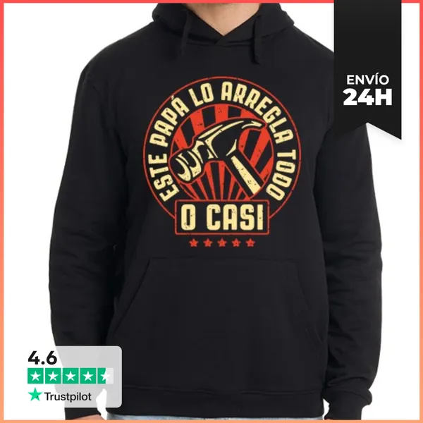 Sudadera Unisex Con Capucha Este Papá Lo Arregla Todo... Regalos