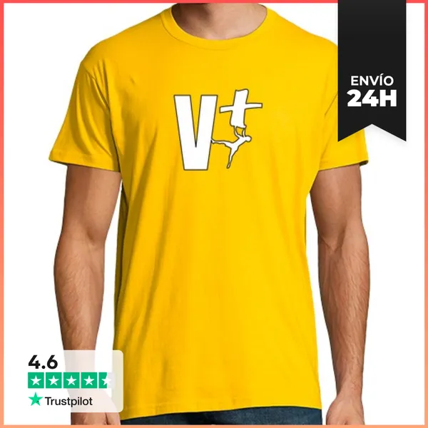Camiseta Hombre Clásica Hombre, Manga Corta, Amarillo Mostaza,