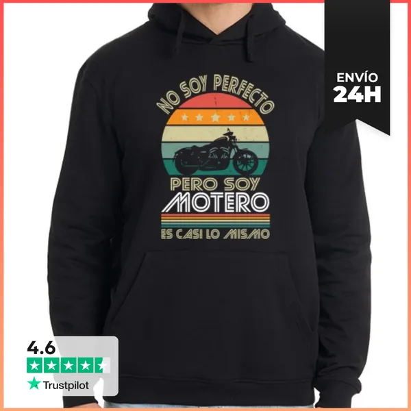 Sudadera Unisex Con Capucha No Soy Perfecto Pero Soy Motero