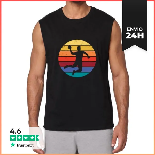 Camiseta Sin Mangas Balonmano Atardecer Vintage - Jugador
