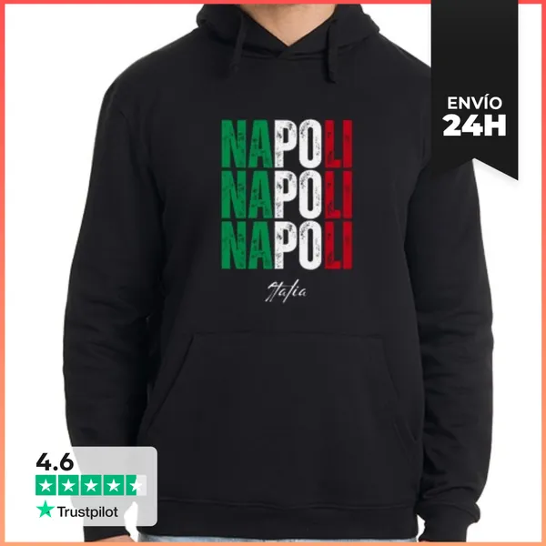 Sudadera Unisex Con Capucha Nápoles Italia, Amo Nápoles