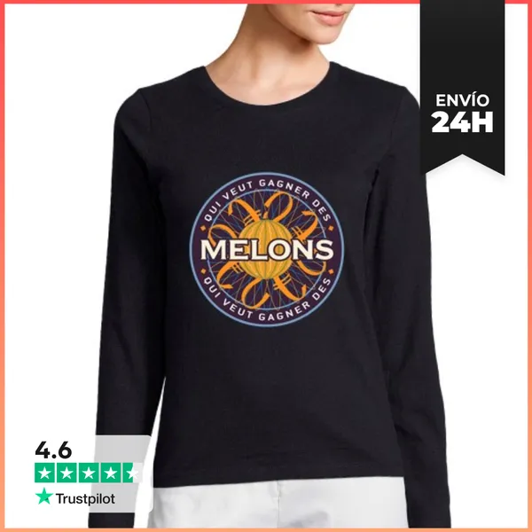 Camiseta Mujer Manga Larga Quién Quiere Ganar Melones - Logo