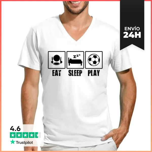 Camiseta Hombre, Cuello Pico Coma El Juego Del Sueño LaTostadora