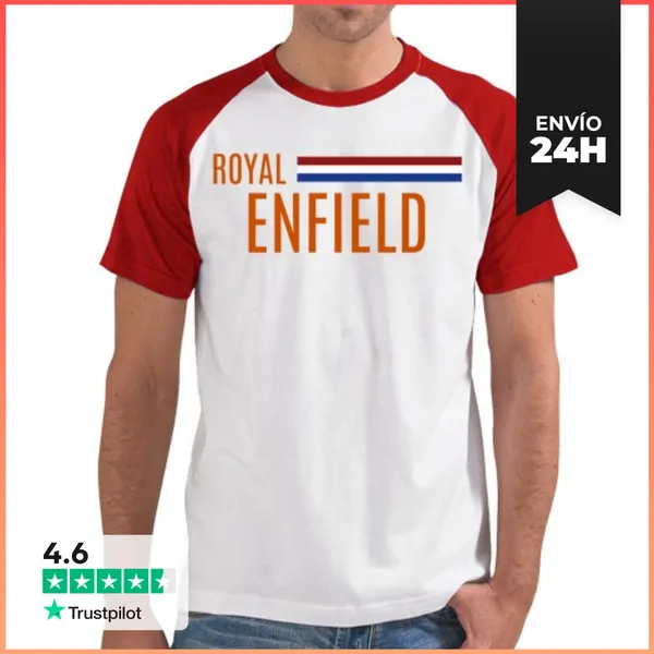 Camiseta Hombre, Estilo Béisbol Royal Enfield Estilo Motero Retro