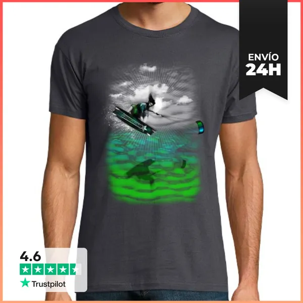 Camiseta Hombre Clásica Mar Azul10 LaTostadora