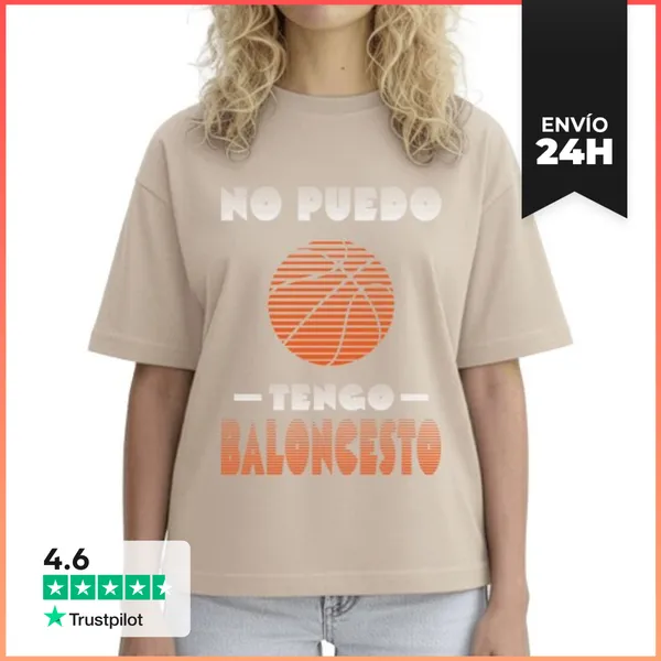 Camiseta Mujer Boxy No Puedo Tengo Baloncesto Camiseta Oversize