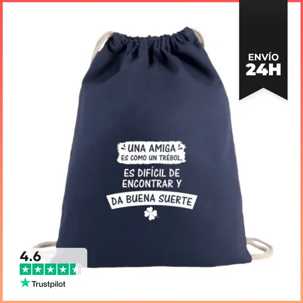 Mochila Saco Con Cuerdas Una Amiga Es Como Un Trébol. FC